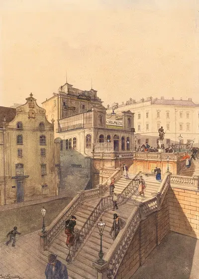 Ральштиеге, улица Мариахильф by Карл Пиппих, 1895 — digital art print download