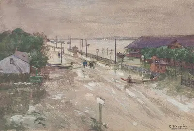 Наводнение в Пратере by Карл Пиппих, 1897 — digital art print download