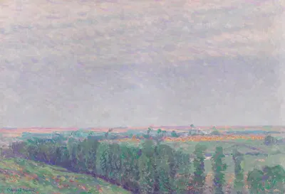 Летний пейзаж с кипарисами by Шарль Жан Палми, 1910 — digital art print download