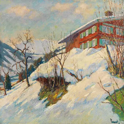 Прекрасный зимний день by Эдвард Кукуэль, 1920 — digital art print download