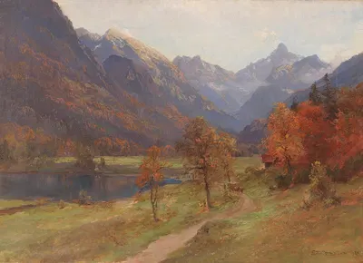 Herbst im Stodertal by Edward Theodore Compton, 1920 — digital art print download