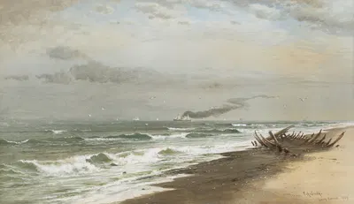 Long Branch Beach by Francis Augustus Silva, 1883 — digital art print download