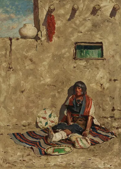 Сцена из пуэбло by Фрэнк Пауль Заурвайн, 1901 — digital art print download