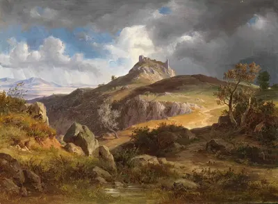 Вид на руины замка Каносса by Фридрих Преллер Младший, 1872 — digital art print download