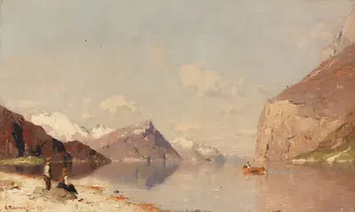 Норвежский фьельдландшафт by Георг Антон Расмуссен, 1893 — digital art print download