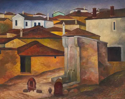 Фонтан в Велесе (Македония) by Густав Вундервальд, 1919 — digital art print download
