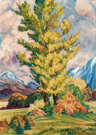 Pappeln in der Sonne by Hans Thuar, 1943 — digital art print download