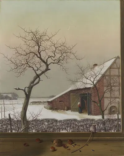 Winterabend am Niederrhein by Herbert Böttger, 1943 — digital art print download