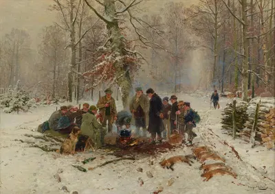 После охоты by Хуго Мюлиг — digital art print download