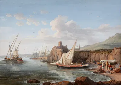 Вид на Ачи Кастелло by Якоб Филипп Хакерт, 1781 — digital art print download