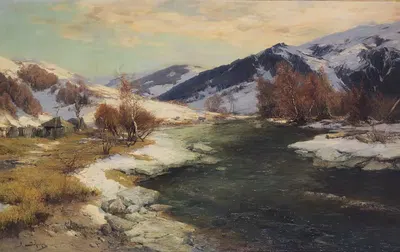 Schneeschmelze im Engadin – Vorfrühling by Jacques Matthias Schenker — digital art print download