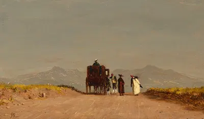 A Journey's Pause in the Roman Campagna by Jervis McEntee — digital art print download