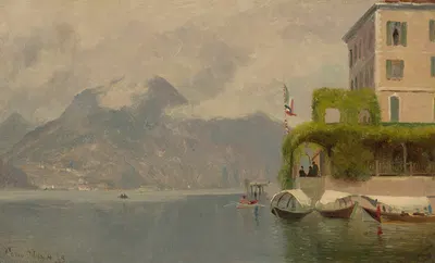 Lake Como, Italy by Jervis McEntee, 1869 — digital art print download