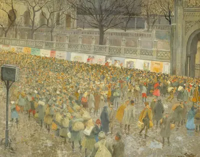 Северный вокзал 8 ноября 918 by Йозеф Энгельхарт, 1918 — digital art print download