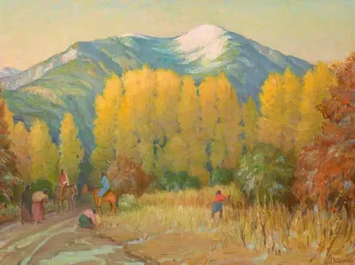 Old Road to the Pueblo of Taos—Afterglow by Joseph Henry Sharp — digital art print download
