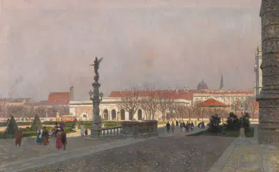 Вид на Хофбург с Kunsthistorisches Museum by Максимилиан Суппанчич, 1914 — digital art print download