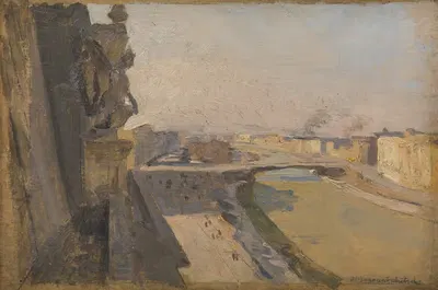 Франц-Иосифс-Кай с Дунайским каналом by Максимилиан Суппанчич, 1900 — digital art print download