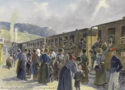 Летний лагерь, акция «Венские дети на природу by Мориц Ледели, 1916 — digital art print download