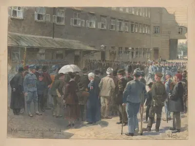 Смена караула в Хофбурге во время войны 1914-16 by Мориц Ледели, 1916 — digital art print download