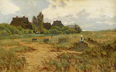 Sommeridyll auf Fischland by Paul Müller-Kaempff, 1890 — digital art print download