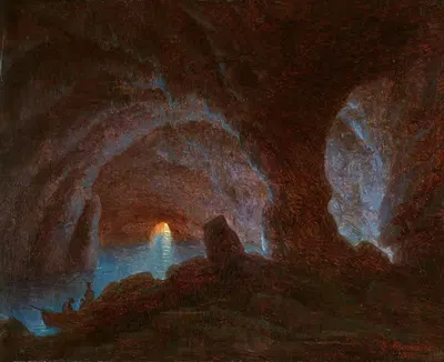 Голубая пещера на Капри by Роберт Куммер, 1870 — digital art print download