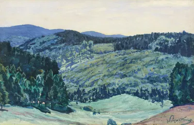 Landschaft mit Blick auf den großen Inselberg by Walter Leistikow, 1900 — digital art print download