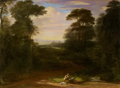 Пейзаж, вечер by Вашингтон Оллстон, 1821 — digital art print download