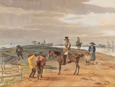 Der Postillon auf dem Weg nach Weilheim by Wilhelm von Kobell, 1802 — digital art print download
