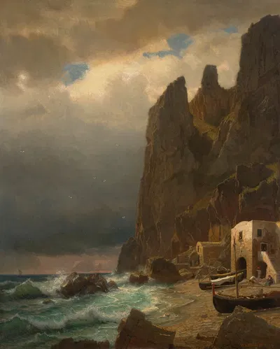 Coast of Capri by William Stanley Haseltine, 1873 — digital art print download