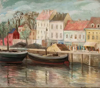 Порт в Швиноуйсце by Адам Малецкий, 1947 — digital art print download