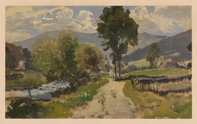 Дорога к церкви в Златых Горах by Адольф Дресслер, 1850-1881 — digital art print download