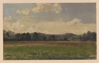 Вид на луга и лесистые холмы недалеко от Тшебницы by Адольф Дресслер, 1850-1881 — digital art print download