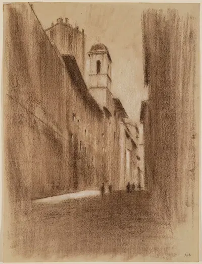 Улица Салита дель Грилло в Риме by Адольф Хирэми-Хиршль, 1910 — digital art print download