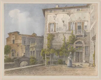 Palazzo Caffarelli-Clementino in Rome by Arthur Blaschnik, 1858 — digital art print download