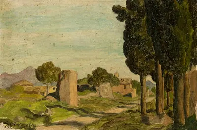 Итальянский пейзаж (Рим, Виа Аппия) by Феличьян Щенсный Ковардский, 1928 — digital art print download