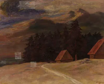 Пейзаж гор на закате by Феличьян Щенсный Ковардский, 1926 — digital art print download