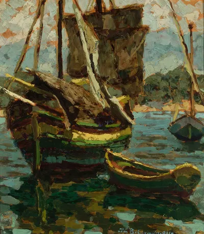Старый Бригантино и две лодки by Ян Бохушевич, 1931 — digital art print download