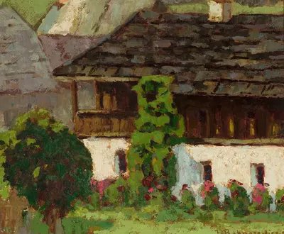 Старый дом с крыльцом by Ян Бохушевич, 1929 — digital art print download