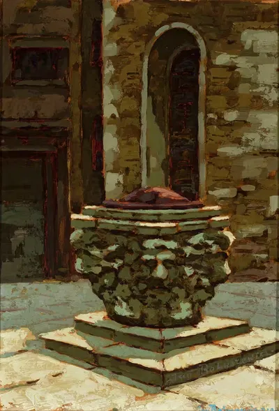 Маленький колодец в Венеции на солнце by Ян Бохушевич, 1929 — digital art print download