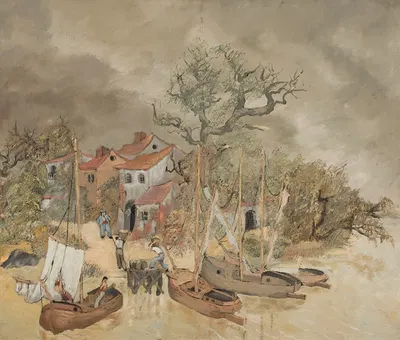 Landscape with boats by Jeremi Kubicki — digital art print download
