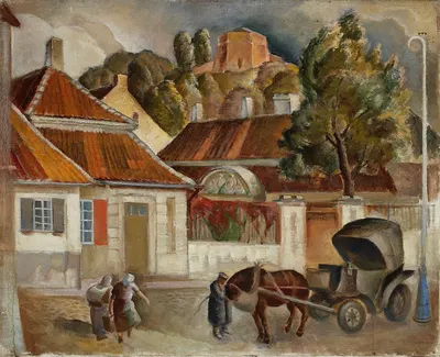 Vilnius hackney-coach by Michał Rouba, 1934 — digital art print download
