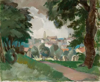 Widok Wilna wśród drzew by Michał Rouba, 1937 — digital art print download