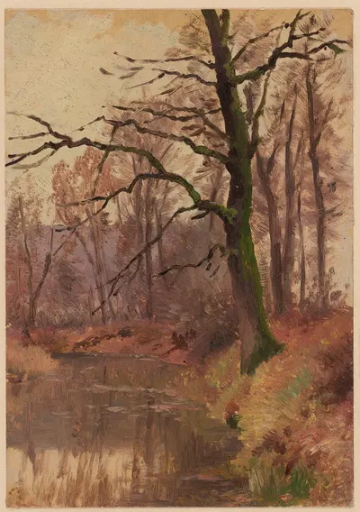 Осенние деревья у пруда by Теодор Блаш, 1892-1910 — digital art print download