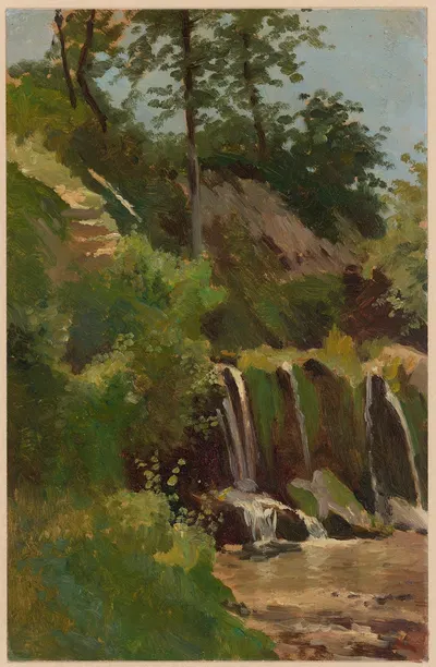 Пейзаж с водопадом by Теодор Блаш, 1892-1910 — digital art print download