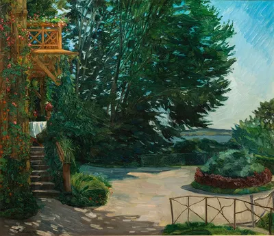 Сад виллы на озере Штарнберг by Вильгельм Трюбнер, 1907 — digital art print download