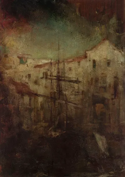 Палитра; Вид на дома в итальянском городе by Витольд Пшужковский, 1891 — digital art print download