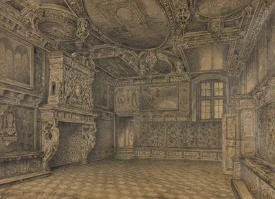 Красный зал в ратуше в Гданьске by Александр Григлевский, 1878 — digital art print download