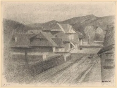 Улица в горном городке by Альфред Гратцер, 1900 — digital art print download