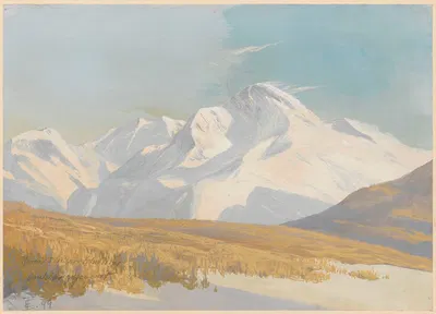 Высокий горный массив в снегу by Эрих Эрлер, 1899 — digital art print download