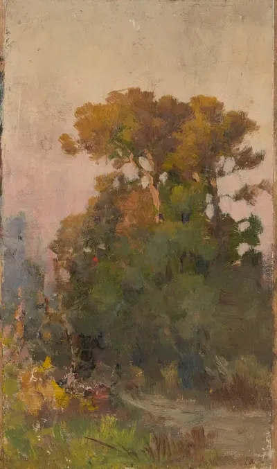 Пейзаж с деревьями by Генрик Чешковский, 1894 — digital art print download